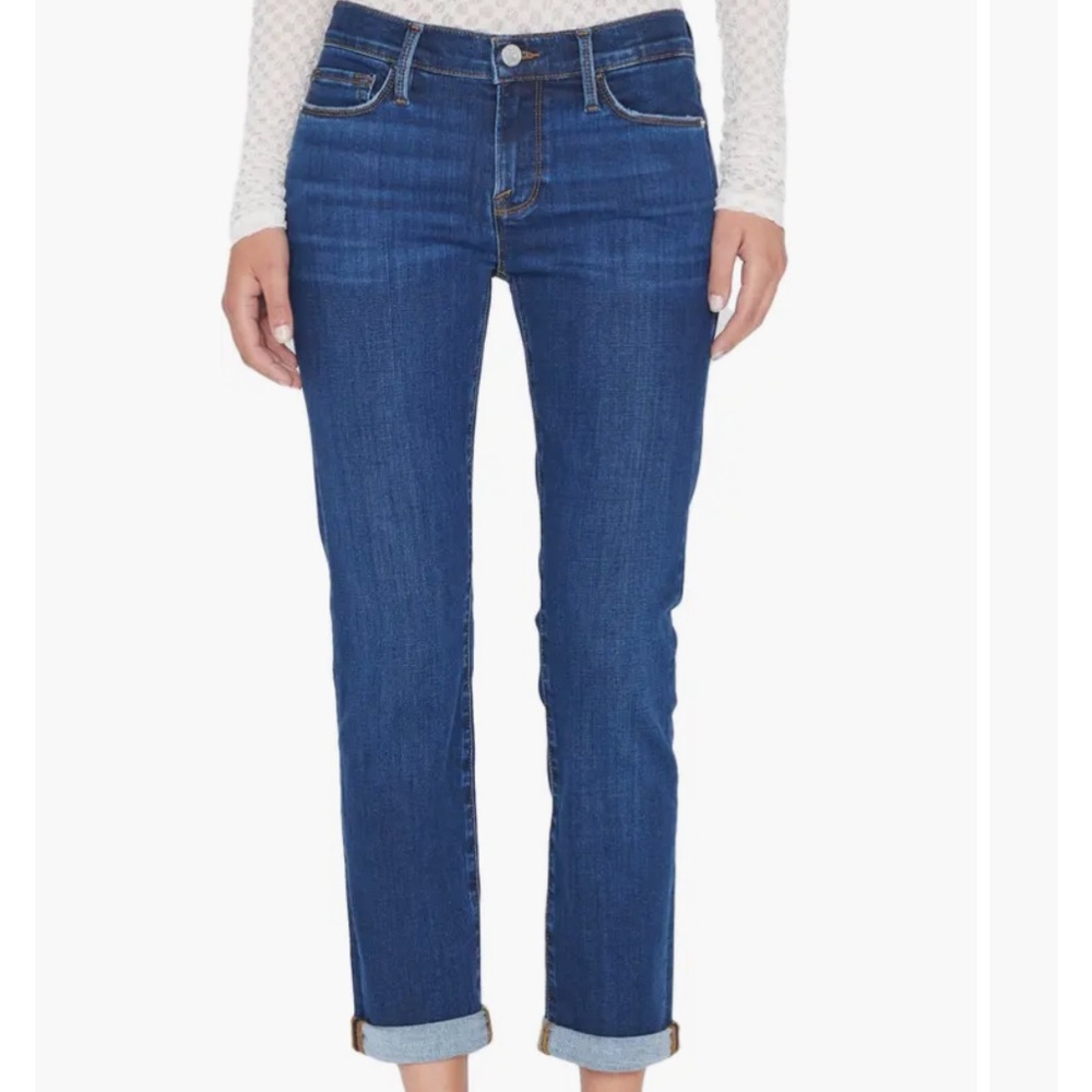 NWT FRAME Denim Le Garcon Straight Leg Jeans Lupine Grind in Majesty Size 28